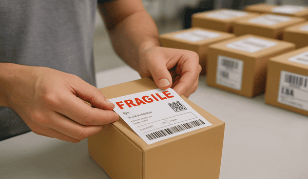 Amazon FBA labeling service by Green Sourcing ensuring compliance with barcode and packaging guidelines