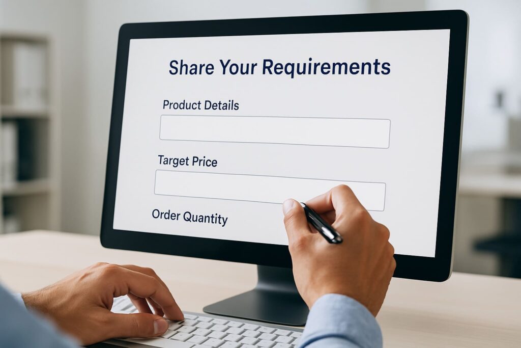 Share Requirements Product Details Target Price Order Quantity China Sourcing Quote Green Sourcing