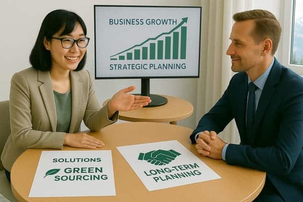 Team collaborating on sourcing strategy