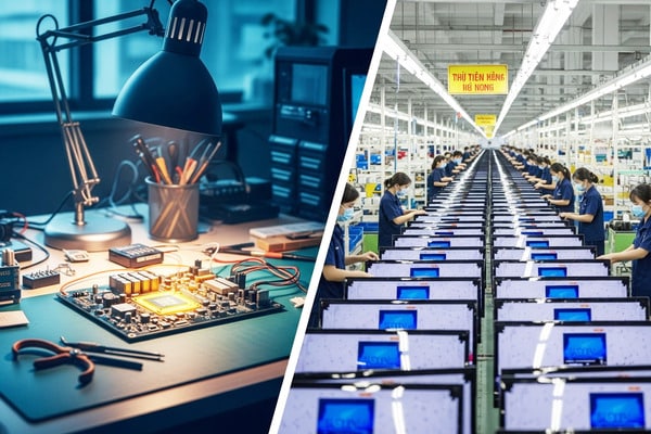 Table showing what products to make in Shenzhen vs Vietnam