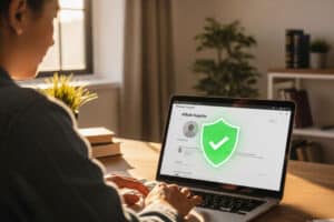 A business owner uses a 5-step guide for Alibaba supplier verification to avoid scams.