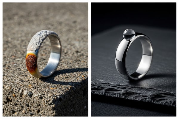 An infographic explaining the different grades of stainless steel for jewelry